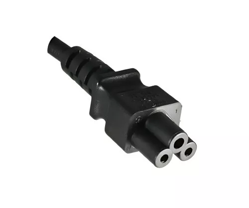 Power cord Europe CEE 7/7 to C5, 0,75mm², VDE, black, length 1,00m